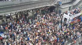 Huge Crowd of People at Annual Pride Parade in Berlin, Germany