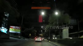 Shopping cart rolls into road and crashes into oncoming car