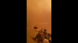 Crazy moment beachgoers are caught off-guard by sudden sandstorm
