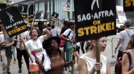 SAG-AFTRA Takes a Stand: Protesters March Outside Spectrum HQ in New York Over Labor Dispute