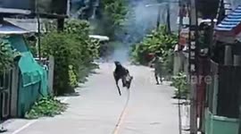CCTV captures moment fireworks factory exploded injuring 11 people in Thailand