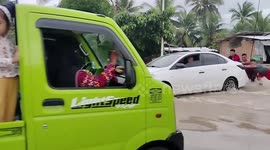 Super Typhoon Doksuri hits the Philippines causing severe floods on roads