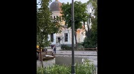 Historic church damaged as Odesa targeted by Russian missile strikes