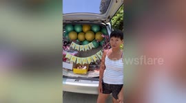 Overjoyed mother faints when daughter returns from working abroad after four years