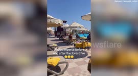 Shocking video shows luxury hotel before and after devastating Greek wildfires