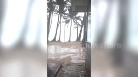 Typhoon Doksuri pummels beach on Philippine holiday island Boracay