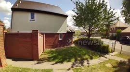 Moment woman steals birdhouse from homeowner's garden in bizarre theft