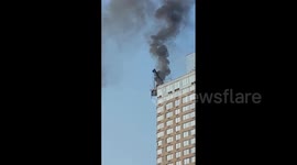 US: Crane On High-Rise Building Catches Fire In Manhattan NY 4