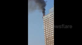 US: Crane On High-Rise Building Catches Fire In Manhattan NY 3