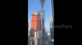 US: Crane On High-Rise Building Catches Fire In Manhattan NY 2