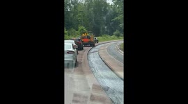 Car Reverses Through Construction Zone