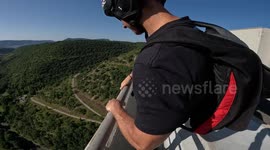 Belgian base jumpes stowed base jump