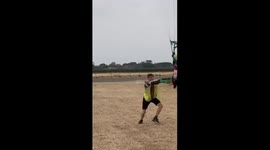 Man attempts to catch skydiver FAIL