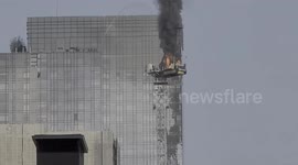 US: Crane On High-Rise Building Collapses After Catching Fire In Manhattan, NY 5