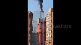 US: Crane On High-Rise Building Collapses After Catching Fire In Manhattan, NY 6
