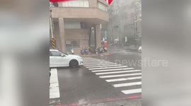 Rain lashes motorists in Taiwan as Typhoon Doksuri hurtles towards neighbouring China