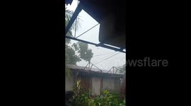 Typhoon Doksuri Brings Heavy Rain and Strong Wind to Bago City, Philippines