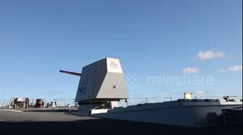 USS Rafael Peralta Fires An SM-2 Standard Missile in the Coral Sea, Australia