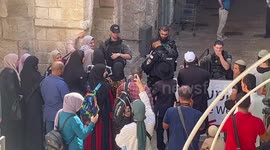 Israeli forces prevent Palestinian worshippers from entering Jerusalem's Al-Aqsa Mosque