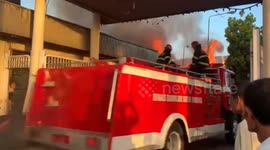 A Great Fire Hits a Former Textile Factory in the City of Padang, West Sumatra