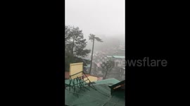 Typhoon Doksuri Brings Pouring Rain to Baguio, Philippines