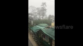 Heavy Downpour Brought by Typhoon Doksuri in Baguio, Philippines
