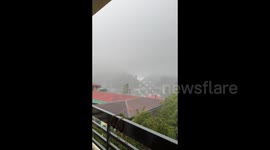 Poor Visibility Caused By Typhoon Doksuri in Baguio, Philippines