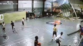 Gym roof collapses during basketball game as Super Typhoon Doksuri hits the Philippines