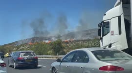 France: Wildfire Breaks Out After Car Catches Fire On Highway In Lançon-Provence