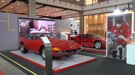 Classic Ferrari cars displayed at event in Bangkok, Thailand