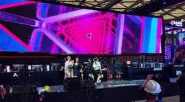 Cosplayers Dance at AMD booth at 2023 ChinaJoy in Shanghai, China