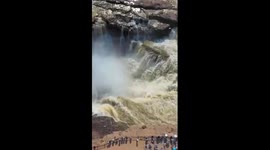 Breathtaking scenery of Hukou Waterfall on Yellow River