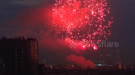 Fireworks on Navy Day lighted up the sky  in St Petersburg, Russia