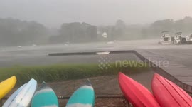 Severe Storm Sweeps Through Bayville, NY, USA