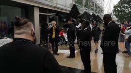Piers Corbyn questions Royal Festival Hall Security about why they are not moving the Just Stop Oil protestors. Video was shot outside the Royal Festival Hall where Greta Thunberg was speaking at an event called Greta Thunberg: The Climate Event