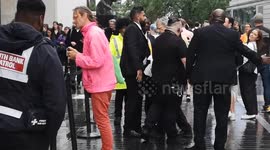 Police and Just Stop Oil move on Piers Corbyn protest outside Greta Thunberg event in London