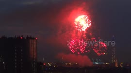 Fireworks light up sky in St Petersburg for Russian Navy Day