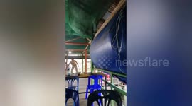 Storm hits restaurant in Songkhla, Thailand