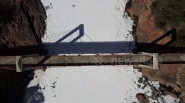Drone Footage of Toxic foam in Tiete River that affects communities in Salto, Sao Paulo, Brazil