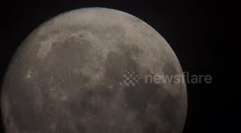 Stunning almost full Sturgeon Supermoon seen in 4k above Kent, UK