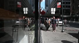 Migrants Wait Outside Midtown Hotel Seeking Temporary Housing In New York, NY, USA