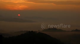 First Sunrise In August 2023 Iluminate Indonesian sky, on August 1, 2023, In Batusangkar, Indoesia.
