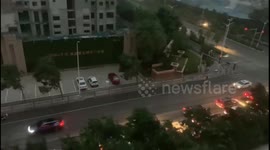 Nature's fury unleashed: lightning strikes and flames explode in Shijiazhuang