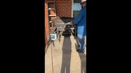 Bull snake found hiding from the heat inside my family’s old Blackstone griddle during a West Texas heat wave.
