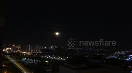 'Sturgeon supermoon' shines over St. Petersburg, Russia