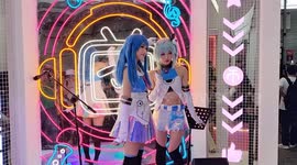 People Take Photos at 2023 ChinaJoy in Shanghai, China