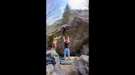 Climber Falls While Attempting Rock Face Climb