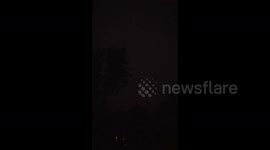 Night Thunderstorm Hits Quincy, MA, USA