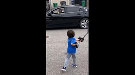 Boy Makes Incredible Trick Shots With Hockey Stick