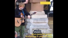 Ed Sheeran Gives Away His Guitar To Fan!